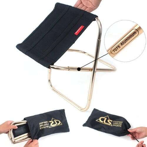 Outdoor Camping Portable Folding Chair Aluminum Foldable Fishing Chair Stool Seat Hiking Tools