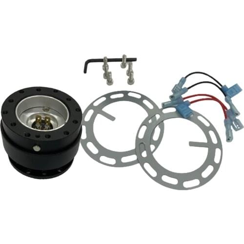 Durable Steering Wheel Quick Release Black with Carbon Fiber Ring & Wire Wrench Fixed Tools