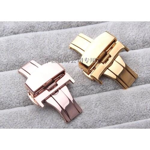 High Quality 10mm 12mm 14mm 16mm 18mm 20mm 22mm Stainless Steel butterfly Buckle black&silver&gold&rose gold clasp Free Shipping