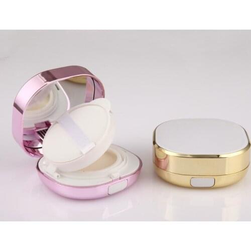 10pcs Empty Air Cushion Puff Box BB CC Cream Container Dressing Case Powder Box with Air Cushion Sponge Powder Puff and Mirror