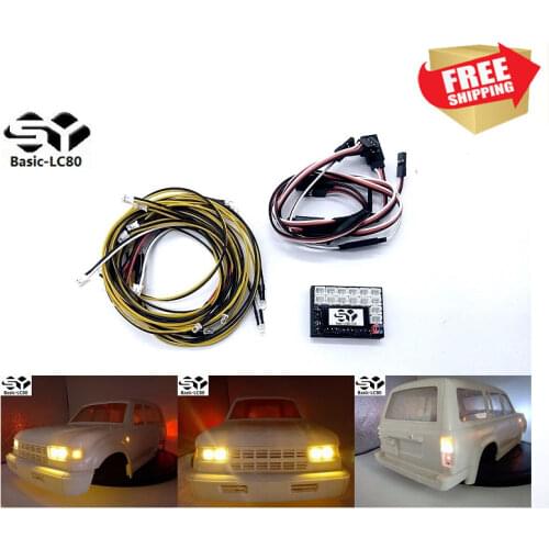 RC Radio control car Basic LC80 1:10 waterproof Hard Shell Linkage Light Set LED Car Lightoption upgrade parts