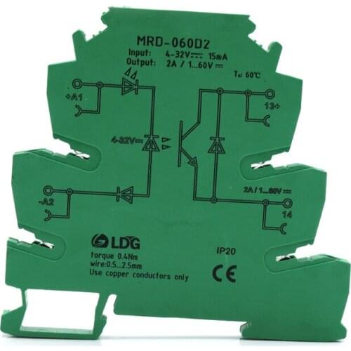 Ssr Relay Module DC SSR Output 1A 2A 4A 10A 1-60VDC 1-350VDC Solid State Relay Ultra Slim DIN Rail Relay with Led signal