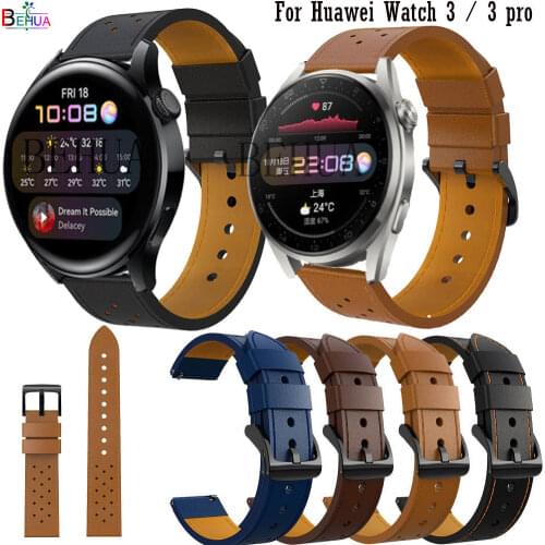 Wristband For Huawei Watch 3 / 3 pro / 2 pro GT 2 46mm Smart Wriststrap Quick Releas Bracelet Leather Strap 22mm Watchband belt
