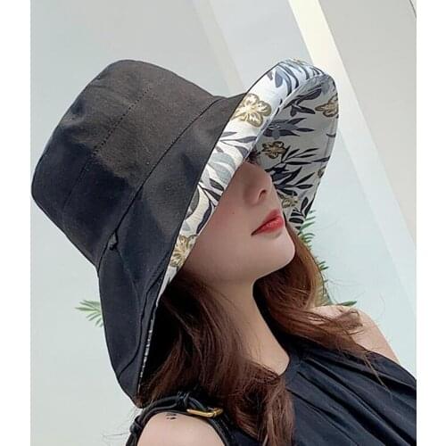 Fashion Summer Big Brim Sun Hat For Female Seaside Sun Protection UV Cap Japanese Wild Fisherman Hat Korean Version 2021 NEW
