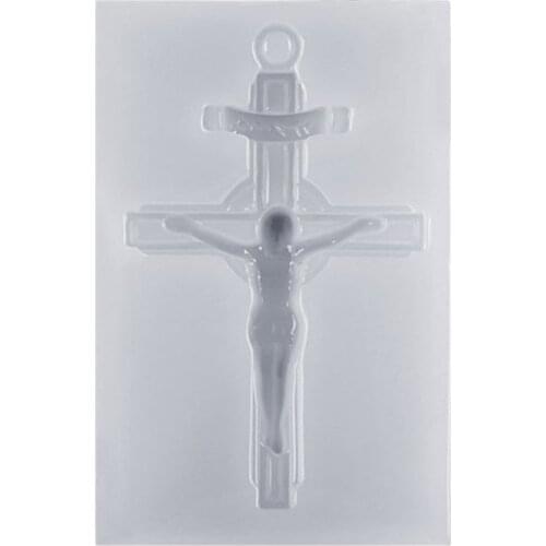 Silicone Mold Exquisite Vintage Cross Jesus Mirror DIY Jewelry Making Tools Epoxy Resin Molds Crystal Handmade Cake Fondant