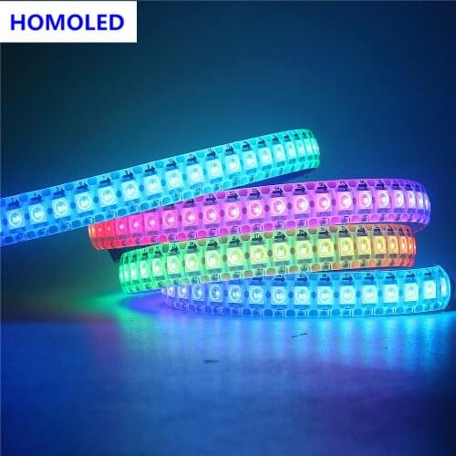 1m 2m 4m 5m WS2812B Led Lights WS2812 RGB Led Strip Light Individually Addressable Led Light Strip Black/White PCB IP30/65/67 5V