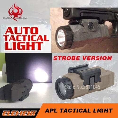 Element Airsoft Tactical Flashlight Compact APL Pistol Light fit AR 15 AK 47 74 Glock 19 17 18C Weapon GunLight