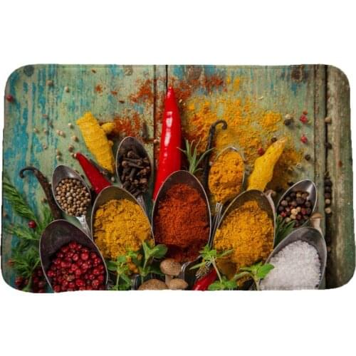 Flavour Seasoning Creative 3D Printing Carpets and Rugs for Bedroom Living Room Carpet Kitchen Bathroom Anti-Slip Floor Mats