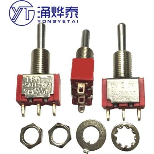 YYT 2PCS Toggle switch T80-T T8014-SEBQ 3-pin 3-speed toggle switch