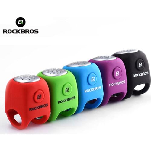 ROCKBROS Electric Cycling Bell 90 dB Horn Rainproof MTB Bicycle Handlebar Silica Gel Shell Ring Bike Bell Bicycle Accessories
