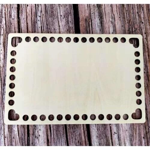 10pcs 19x12.5cm Wooden Rectangle Base Handmade Crochet Napkin Box Bottom