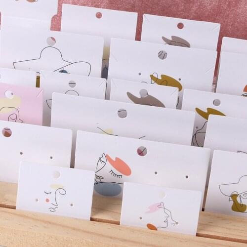 100PCS Fashion Jewelry New Earring Display Cards Thick 400g Necklace Packaging Showcase Earrings Card Holder Custom