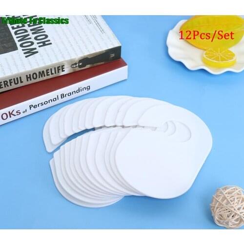 12pcs DIY Baby Clothing Size Dividers Plastic Clothes Marking Ring Size Dividers Garment Size Tags Rectangle Hangers Rack