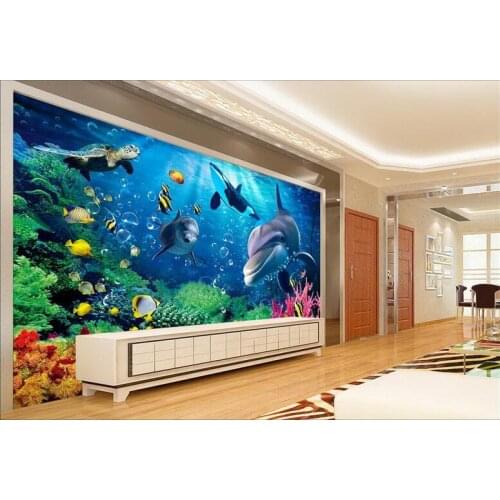 3d room wallpaper custom mural non-woven wall sticker sea blue sea bottom photo 3d wall murals wallpaper