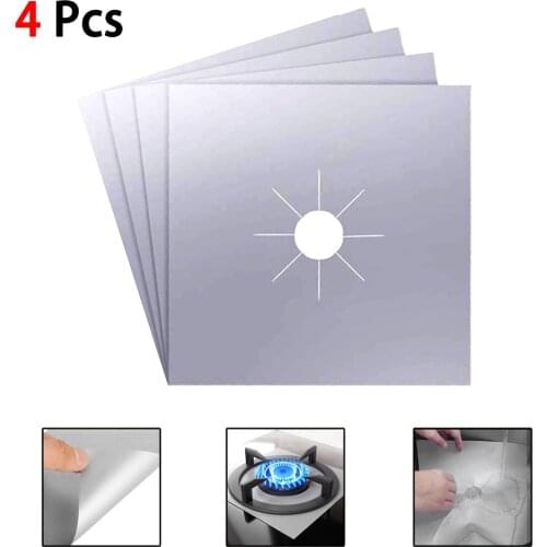 4/6/8Pcs High Temperature Resistant Gas Stove Stove Burner Cover Pad Oil-proof Gas Stove Surface Cleaning Protection Pad