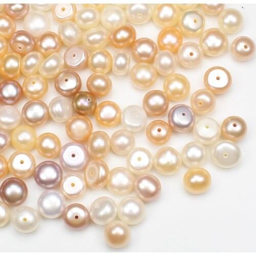6-7mm Natural Fresh water pearl Half Drilled Brand shape beads,For DIY Jewelry Making ! Mixed wholesale for all items