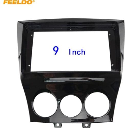 FEELDO Car 2Din Audio Face Plate Fascia Frame For Mazda RX8 2011 9" Big Screen Radio Stereo Panel Dash Mount Refitting Kit