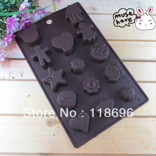 Free shipping 14modelling chocolate silicon mold Cake Manufacture mold