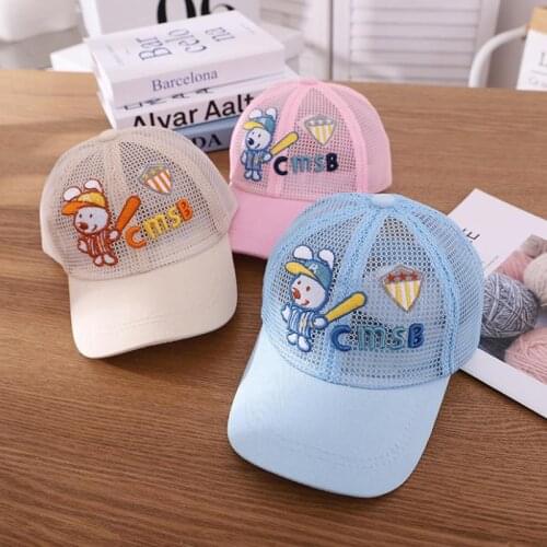 Doitbest Breathable Child mesh Baseball Cap summer Mr. Cartoon Bear kids sun Hats Boys Girls Caps Baby snapback Hat gorras