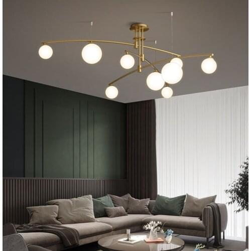 Room chandelier Nordic family living room dining room three heads modern simple magic bean bedroom lighting Net red