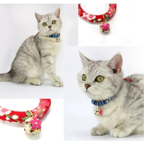 Cute Cat Collars with Moon Pendant Adjustable Safety Kitten Collar Puppy Chihuahua Raabit Necklace with Bells Pets Accessories