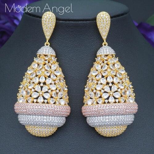 ModemAngel 2020 Famous Charms Waterdrop Trendy Women Earrings Cubic Zircon Drop Earring For Women Wedding Party Accessories