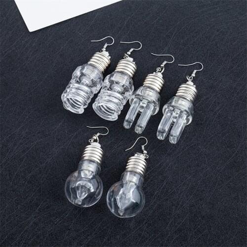 Fashion Luminous Unique Design Colorful Light Bulbs Drop Earrings for Women