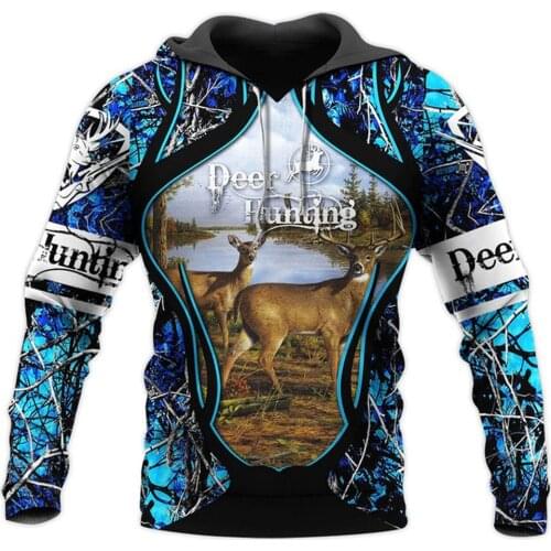 Deer hunting 3D Printed Mens Hoodies Harajuku Streetwear Autumn Hooded Sweatshirt Unisex Casual Jacket Tracksuits TD199899548741