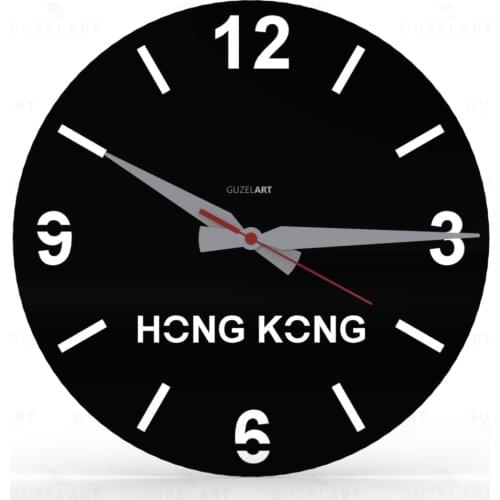 GuzelArt Hong Kong wall clock , Hong Kong wall clock, Hong Kong themed wall clock , Hong Kong City Wall Clock , room wall clock