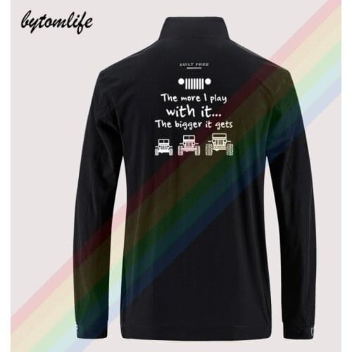 New The More I Play With It The Bigger It Gets HONDA JEEP Slim Sport Jacket Mens Casual Back Printing Jacket Asian Size