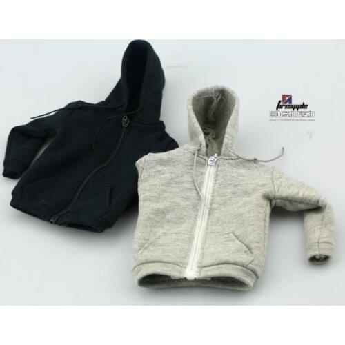 NEW 1/6 Doll Clothing Trend Soldiers Stitching Hedging Sweatshirt Black Grey 12-inch Dolls Available In Stock