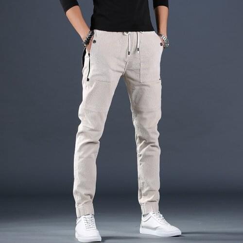 Autumn Corduroy Pants Men Fashion Casual Joggers Trousers