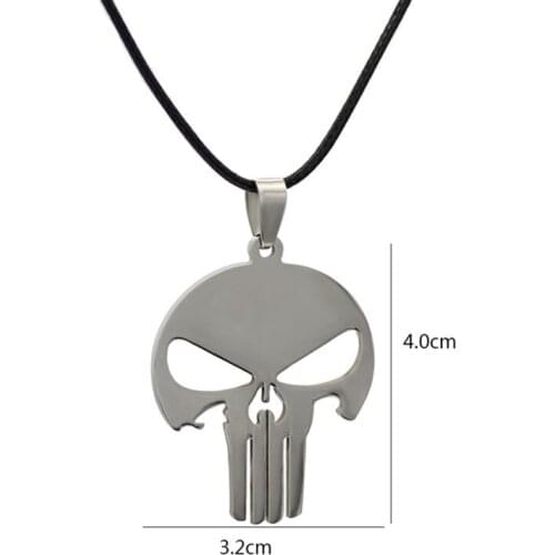 1Pc Skull Necklace Pendant Superhero Personality Charm Punishment Skull Dark Knight Necklace for Woman Man Gift Wholesale