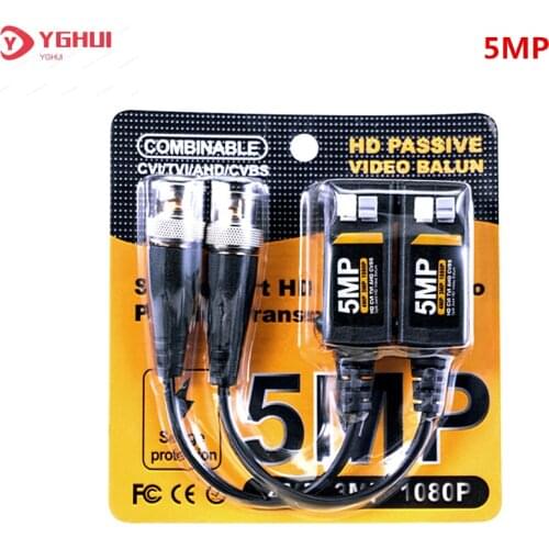 10 Pairs HD 5MP BNC Video Balun Connector Passive Twisted Balun For Video Surveillance AHD/HD-CVI/TVI/CVBS Camera