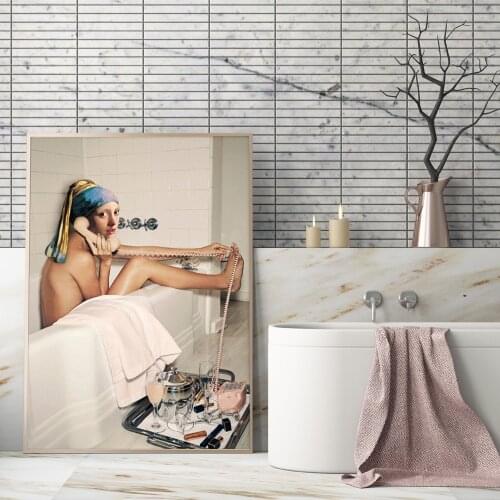 Bathroom Posters And Prints Nordic Poster Wall Art Modern Canvas Painting Fashion Wall Pictures For Living Room framed