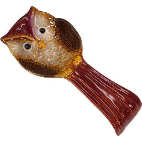 Spoon Stand Cooking Utensils Ceramic Crafts Kitchen Tool Home Restaurant Accessories Heat Resistant Owl Shape Table Decoration