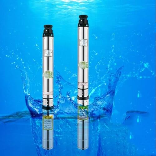 0.75kW stainless steel water submersible tube pump multistage centrifugal pump 220V 18m cable deep well submersible pump