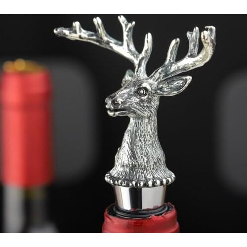 Animal Shape Bottle Stopper for Wine Stainless Steel Reusable Plug General for Bar Home GQ
