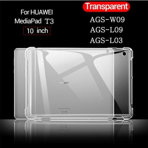 Shockproof silicone case for Huawei MediaPad T3 10 9.6 AGS-W09 AGS-L09 AGS-L03 transparent rubber back cover flexible bumper