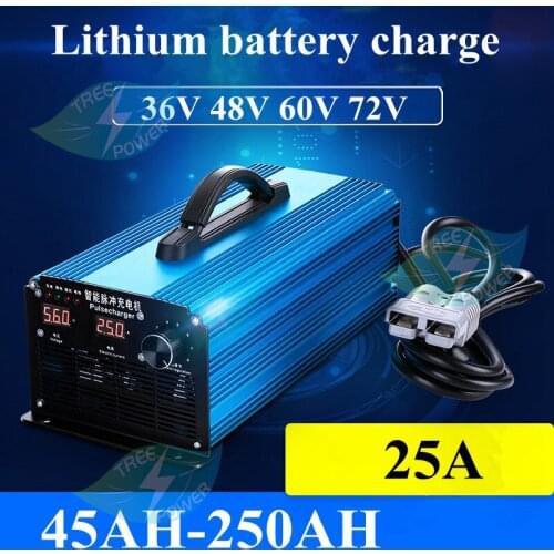 Adjustable Smart Charger for 48V 68V 72V Lifepo4 Li-ion 45-250Ah Battery with Protections Digital Display Current and Voltage