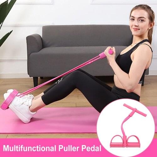 Rubber Bands for Fitness Sports Elastic Band Pedal Tension Belt Multi-function 4 Tube Pilates Home Exercise Equipment Yoga Ropes