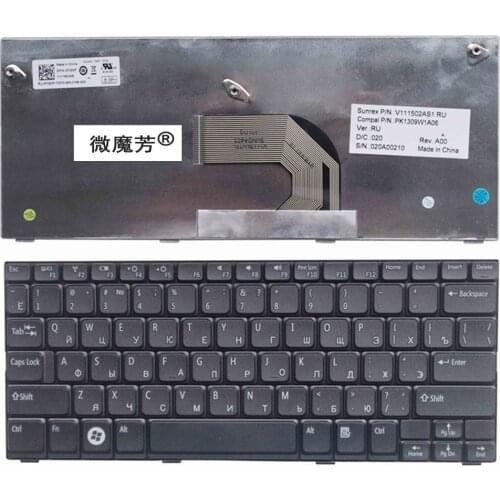 RU Black New FOR DELL Mini 1014 P04T V111502AS1 PK1309W1A06 MP-09K66B0-6982 PK1309W2A06 PK130F11A01 PK130F12A12 Keyboard Russian