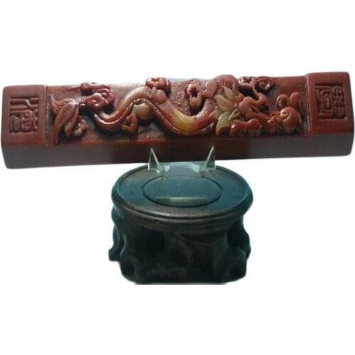China shoushan stone old Hand carved excellent Calligraphy utensils Paperweight Dragon sculpture