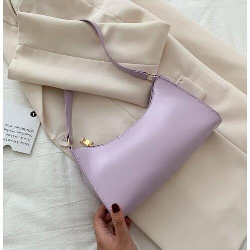 Popular Simple Female Daily Bag Casual PU Leather Sling Handbag Purse Women Elegant Chain Shoulder Crossbody Bag