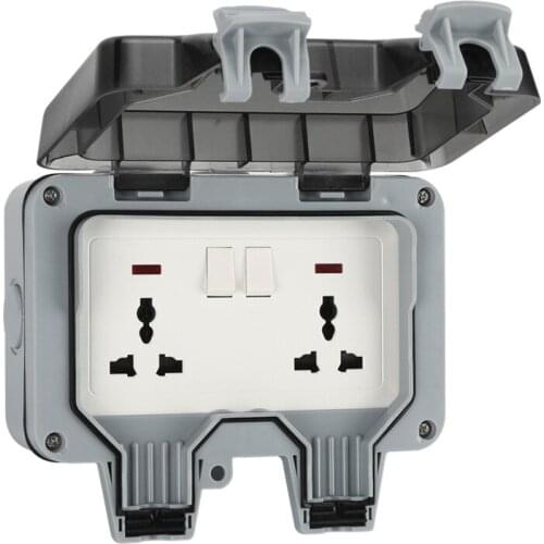 Outdoor two-position multifunctional waterproof socket with light and switch 86 surface mounted switch strip