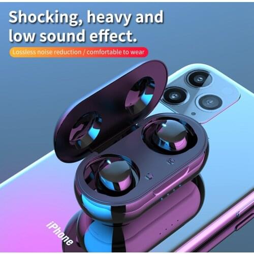 V5.0 TWS Bluetooth Earphones Wireless In-Ear Sports 3D Stereo Earbuds Mini in Ear Dual Microphones With Charging Box