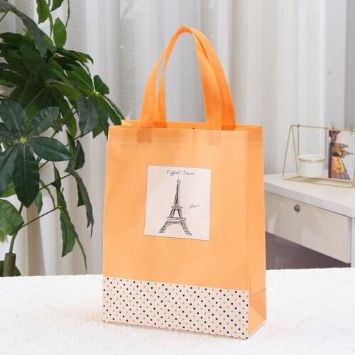 Film Coated Waterproof Non-woven Fabric Bag Fashion Convenient Cartoon Foldable Shopping Bags Promotional Gift Bags