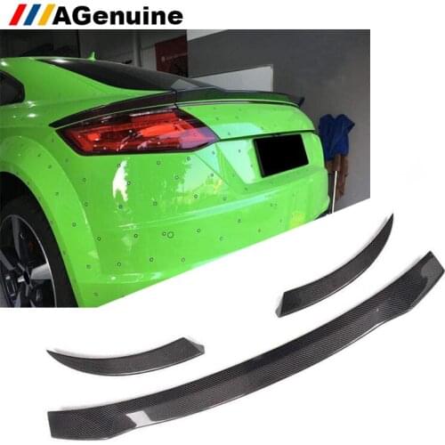 3pcs/set Carbon fiber back boot lip spoiler wing auto rear spoiler wing trunk spoiler for Audi TT TTS 2015