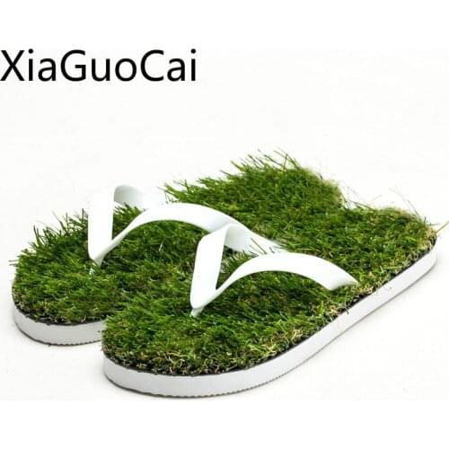 Green Super Hot Fashion Women Slippers Grass Unisex Flip Flops Flat Summer Female Flip-flops Outdoors Slippers