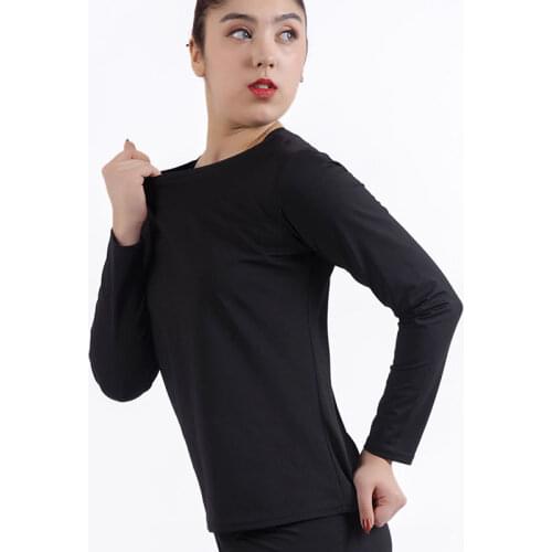 Women Sports Sweating Shirts Long Sleeve Running Fitness Training Quick Sweating and Heat Gathering Inner Silver Coating Tees